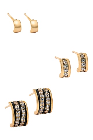 3 Paar Oorknopjes Bee - Goudkleurig