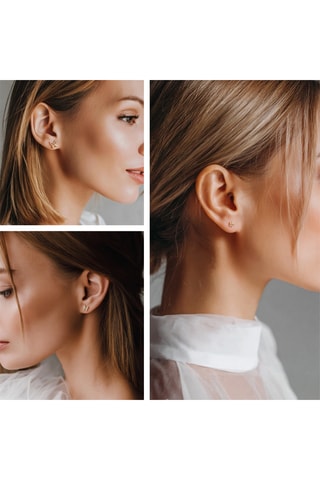 3 Paar Oorknopjes Serene - Goudkleurig