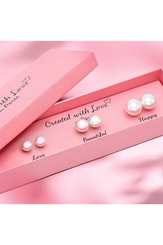 3 paires de puces Happy - Argenté