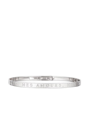 Open Armband Mes Amis, Mes Amours, Mes Emmerdes - Zilverkleurig