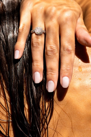 Ring Carré Antique Witgoud, Roségoud en Diamanten