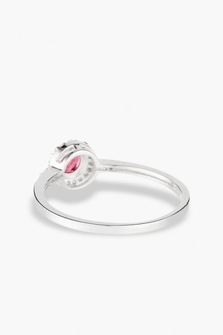 Ring Rond de Rubis Witgoud, Diamanten en Robijnen