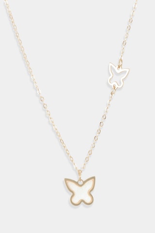 Ketting Simple Butterfly Geelgoud en Parelmoer