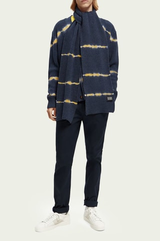 Sjaal met Tie and Dye - Marineblauw