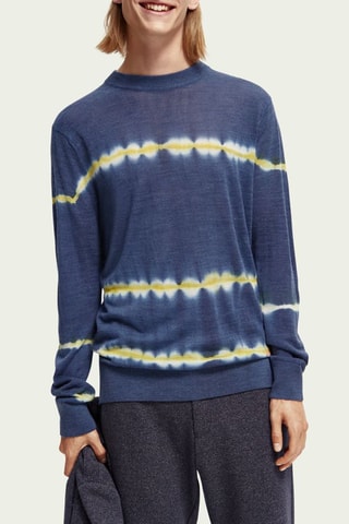 Wollen Trui Tie and Dye - Marineblauw
