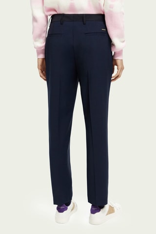 Wollen Chino Straight Fit - Marineblauw