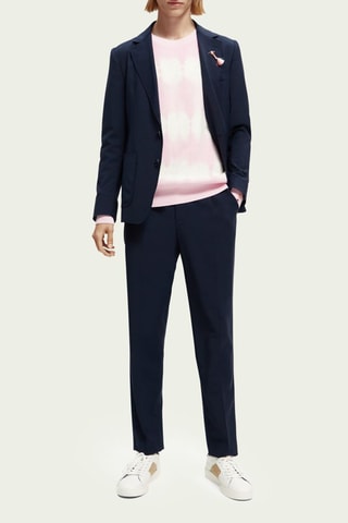 Wollen Chino Straight Fit - Marineblauw