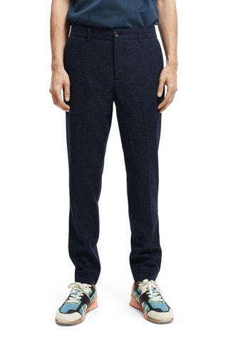 Wollen Chino - Gemêleerd Marineblauw