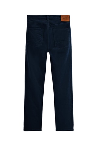 Biologisch Katoenen en Velours Broek Slim Fit - Marineblauw