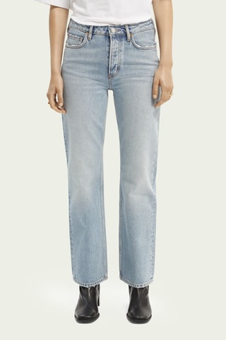 Biologisch Katoenen Jeans Hoge Taille - Hemelsblauw