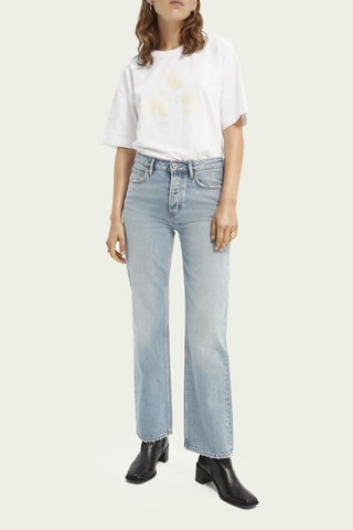 Biologisch Katoenen Jeans Hoge Taille - Hemelsblauw