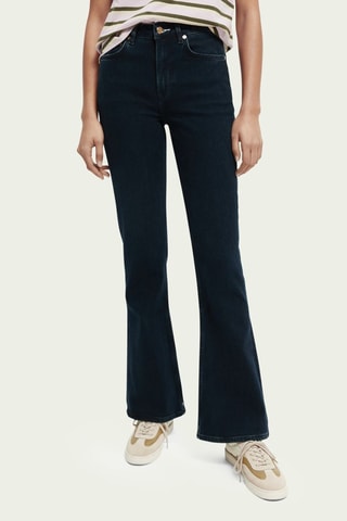 Jeans Hoge Taille Flare Cut - Nachtblauw