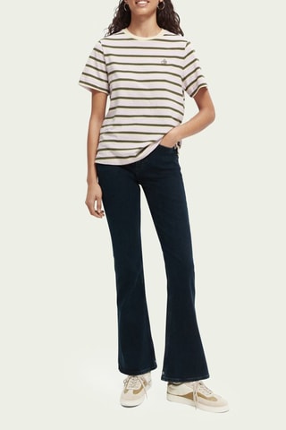 Jeans Hoge Taille Flare Cut - Nachtblauw