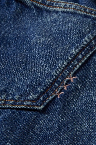 Jeans Paper Bag Hoge Taille - Marineblauw