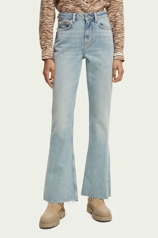 Jeans Hoge Taille Flare Cut - Hemelsblauw