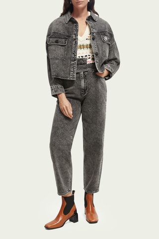 Jeans Balloon Hoge Taille - Donkergrijs