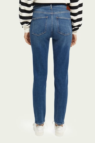 Biologisch Katoenen Jeans Hoge Taille - Marineblauw