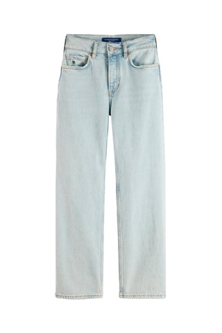 Jeans Recht Model Hoge Taille Blauw