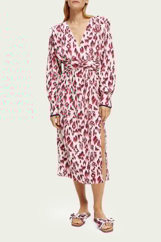 Gedrapeerde Jurk - Wit en Rood