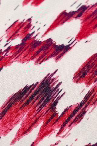 Gedrapeerde Jurk - Wit en Rood