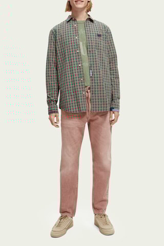 Biologisch Katoenen Overhemd Regular Fit - Lichtgroen en Marineblauw