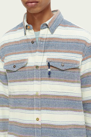 Biologisch Katoenen Overhemd Regular Fit - Blauwgrijs en Wit