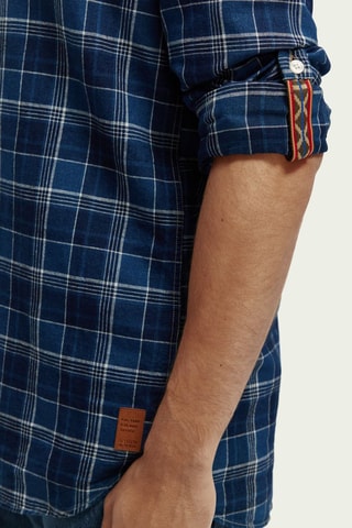 Linnen Overhemd Regular - Koningsblauw en Lichtgrijs