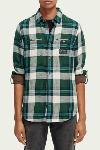 Blouse - Smaragdgroen en Wit