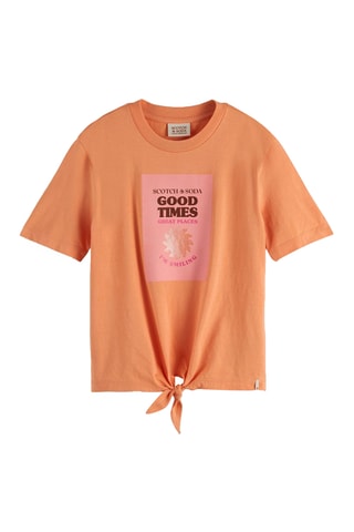Geknoopt Biokatoenen T-shirt - Oranje
