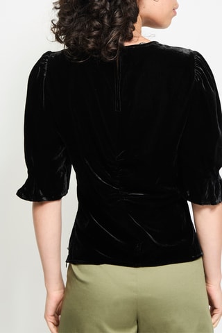Velours Blouse - Zwart