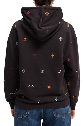 Biologisch Katoenen Sweater met Capuchon 
Zwart