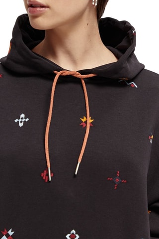 Biologisch Katoenen Sweater met Capuchon 
Zwart