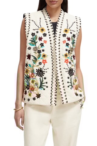 Mouwloos Biologische Katoenen en Linnen Vest - Ecru