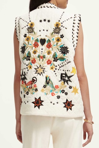 Mouwloos Biologische Katoenen en Linnen Vest - Ecru