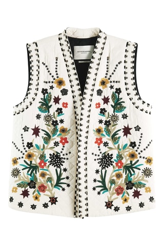 Mouwloos Biologische Katoenen en Linnen Vest - Ecru