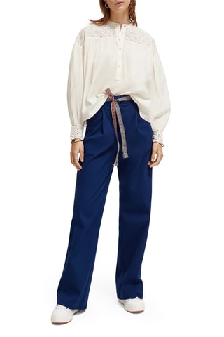 Broek Hoge taille Wide Legs - Marineblauw