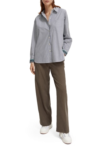 Biologisch Katoenen oversized Blouse - Blauw