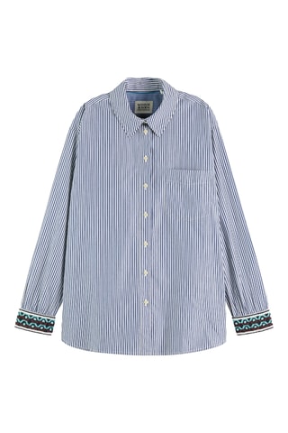 Biologisch Katoenen oversized Blouse - Blauw