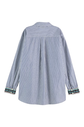 Biologisch Katoenen oversized Blouse - Blauw