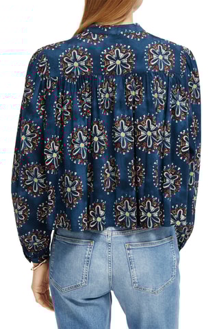 Blouse van biologisch katoen. Blauw