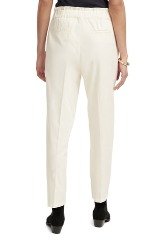 Pantalon en coton biologique taille haute - Ecru