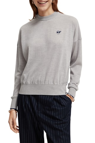 Merinoswollen Trui Gemêleerd Lichtgrijs