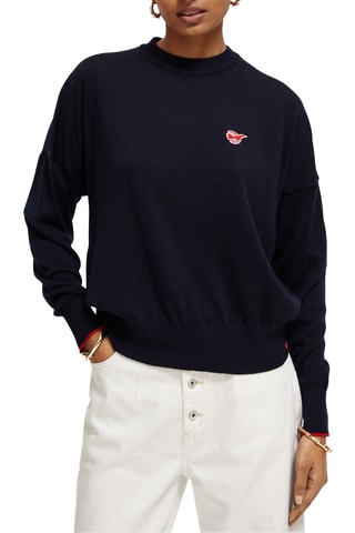 Merinoswollen Trui Marineblauw