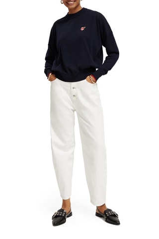 Merinoswollen Trui Marineblauw