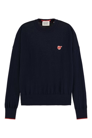 Merinoswollen Trui Marineblauw