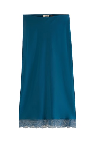 Midirok Hoge Taille - Pauwblauw