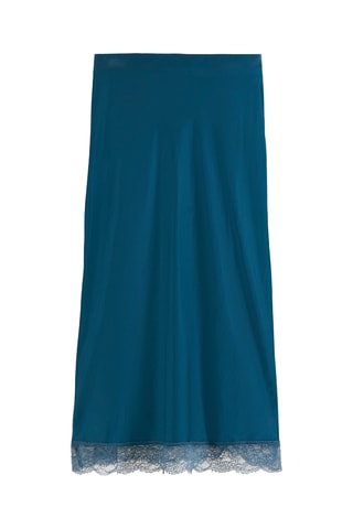 Midirok Hoge Taille - Pauwblauw