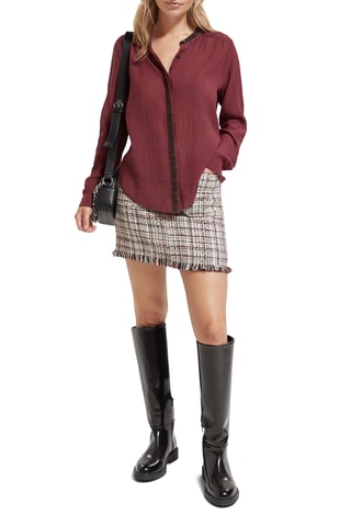 Blouse van biologisch katoen. Bordeauxrood