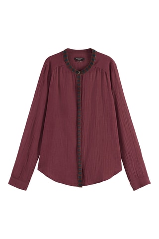 Blouse van biologisch katoen. Bordeauxrood