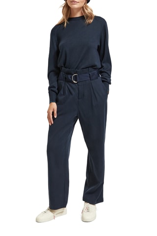 Broek Hoge Taille - Marineblauw